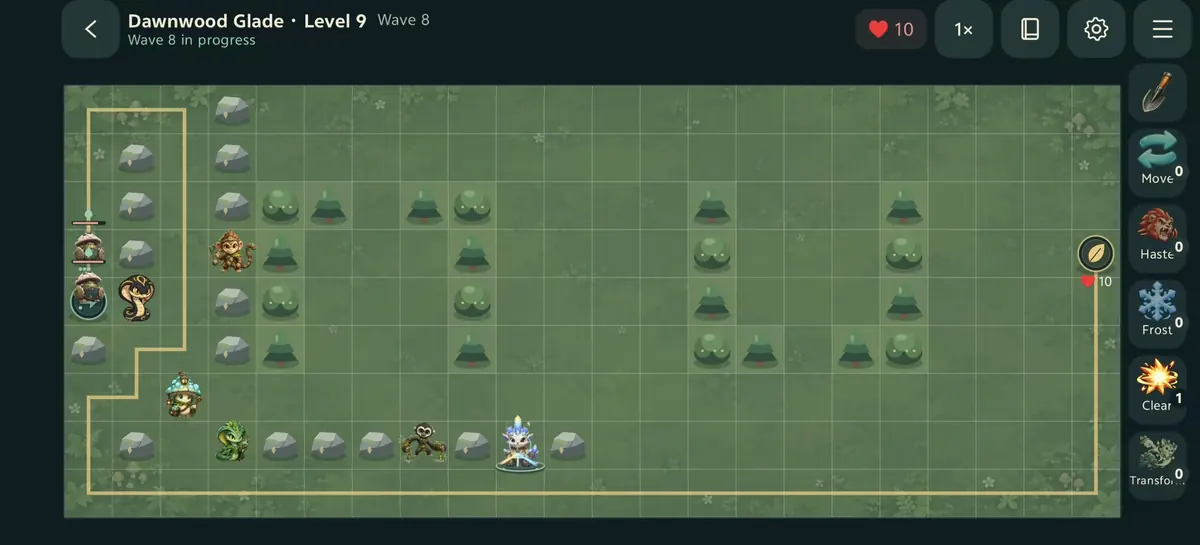 晨曦林地第9关，路线绕过棋盘边缘